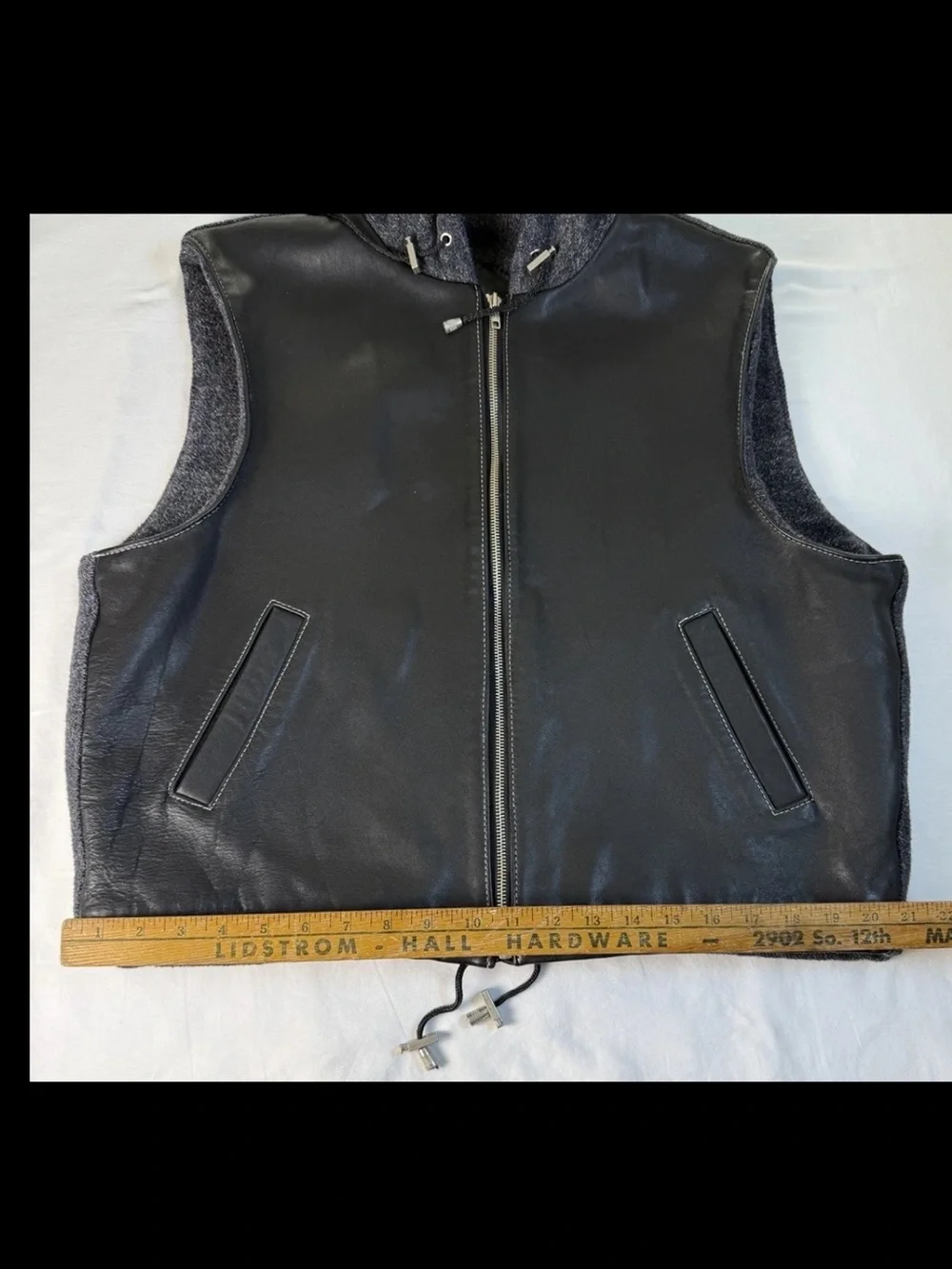Y2K Nordstrom Rubbish XL Men’s Hoodie Vest Leather Wool Twilight BP Grunge Skate